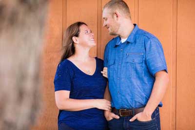 Megan and Zach In Front of Shed