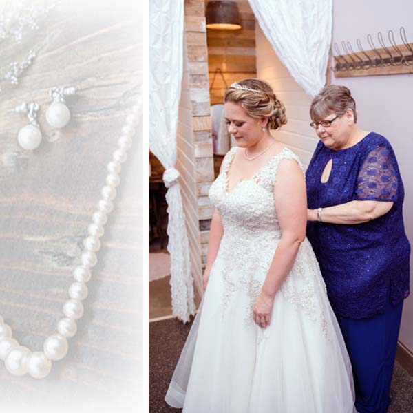 Megan's Wedding Gown on Hanger